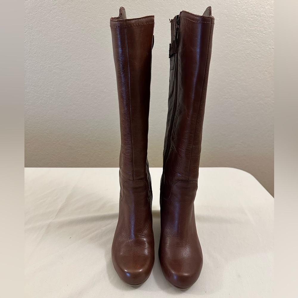 GUESS - Brown Leather Wedge Boots